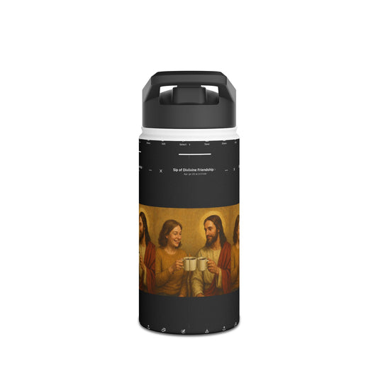 Faith-Inspired Stainless Steel Water Stainless Water Bottle — Jesus Friends Toast Design