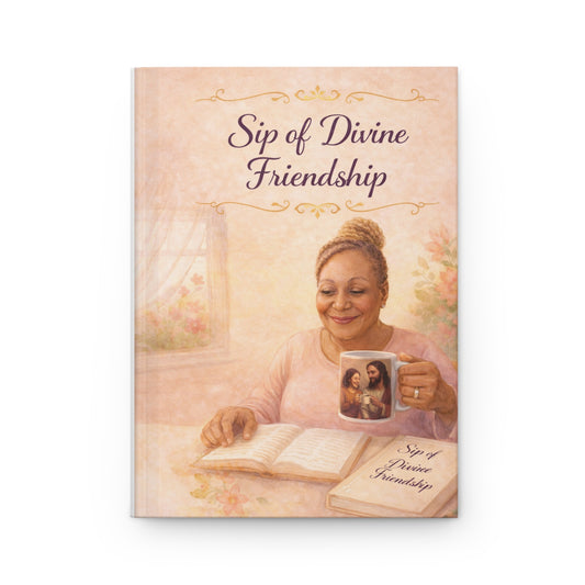 Sip of Divine Friendship Hardcover Journal — Inspirational Prayer & Gratitude Notebook