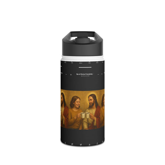 Christian Stainless Water Bottle — Jesus Friends Toast Design